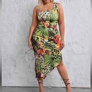 Tropical Asymmetrical dress